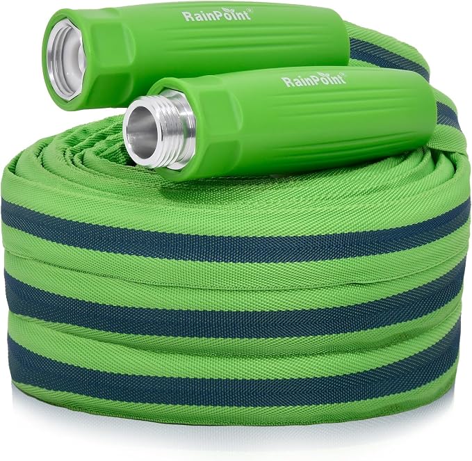 RAINPOINT Garden Hose 75FT, Up to 60% Lighter Non-Expanding Water Hose with TPE Inner Tube, Lightweight & Flexible Anti-Kink Hose, 800D Oxford Fabric, Weather-Resistant, 450PSI Burst, 3/4" Fittings