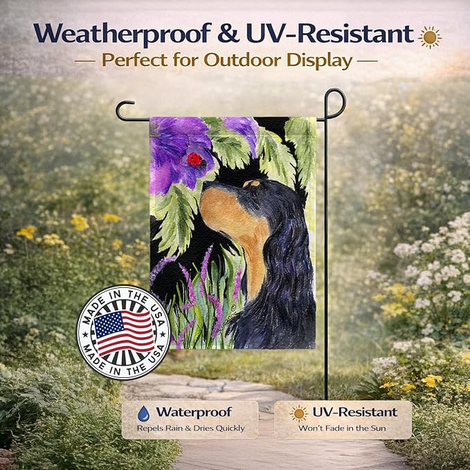Caroline's Treasures SS8250GF Gordon Setter Garden Flag Mailbox Flag Decorative Yard Flag Banner Outside Patio Artwork Yard Flower Beds, Garden Size, Multicolor