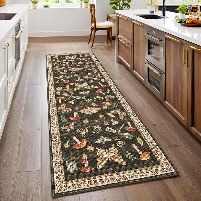 ROYHOME Mushroom Rug Black
