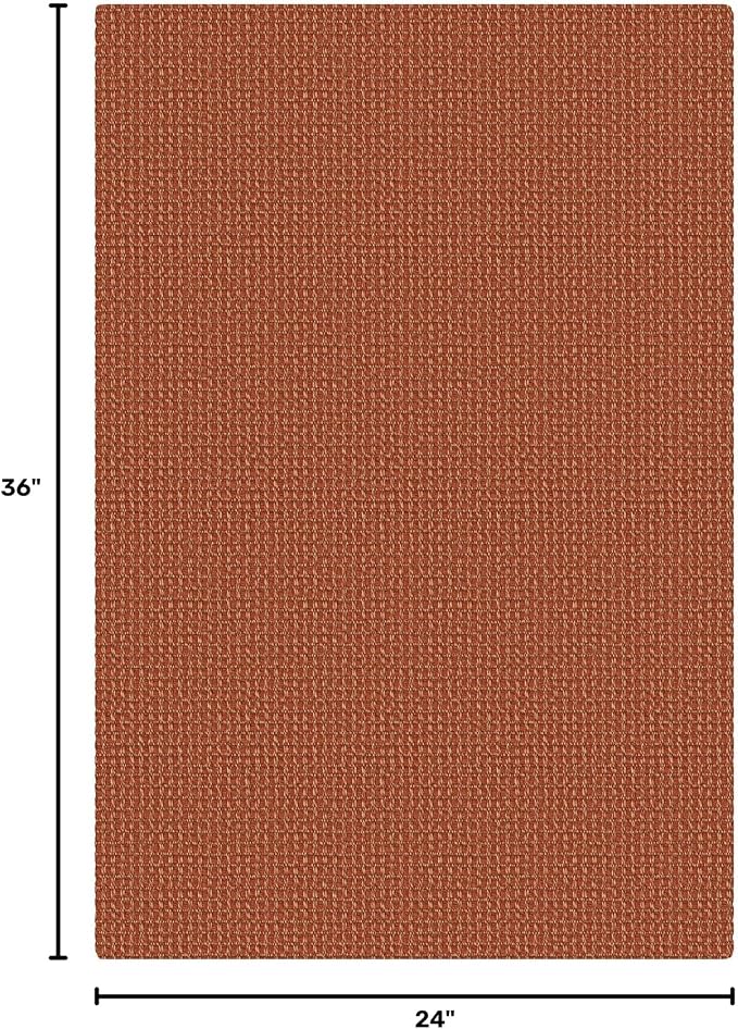 KOZYFLY Indoor Door Mat 2x3 ft Small Area Rugs Washable Front Door Mat Non Slip Rubber Backed Entryway Rug Cotton Entrance Doormat for Front Porch Kitchen Bedroom, Burnt Orange/Tan