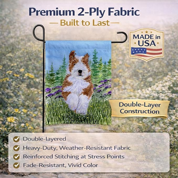 Caroline's Treasures SS8320GF Bearded Collie Garden Flag Mailbox Flag Decorative Yard Flag Banner Outside Patio Artwork Yard Flower Beds, Garden Size, Multicolor