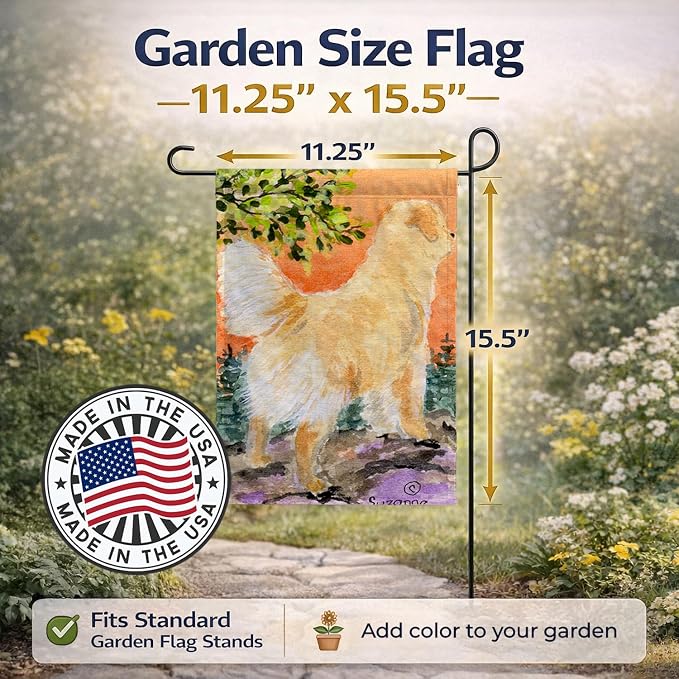 Caroline's Treasures SS8851GF Golden Retriever Garden Flag Mailbox Flag Decorative Yard Flag Banner Outside Patio Artwork Yard Flower Beds, Garden Size, Multicolor