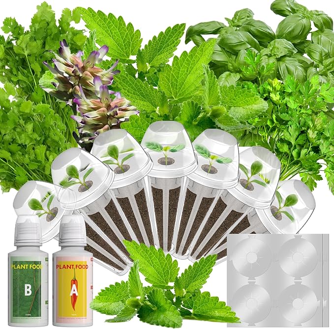 Quality Herb Seed Pod Kit for AeroGarden, iDOO, Ahopegarden - Compatible with All Hydroponic Indoor Garden Systems, High Germination, Includes Basil, Parsley, Mint, Cilantro, Liquorice, 7 pods