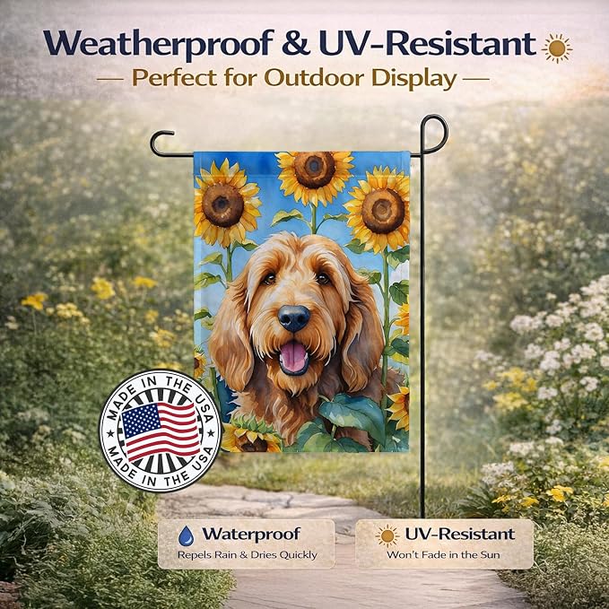 Caroline's Treasures DAC6130GF Otterhound in Sunflowers Garden Flag Mailbox Flag Decorative Yard Flag Banner Outside Patio Artwork Yard Flower Beds, Garden Size, Multicolor