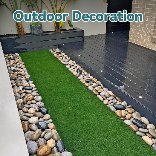 20lbs River Rocks, 2-3 Inch Plant Rocks for Pots Indoor, Decorative Garden Rocks Outdoor Landscaping, Polished Natural Stone for Walkways, Yard, Vases, Crafts