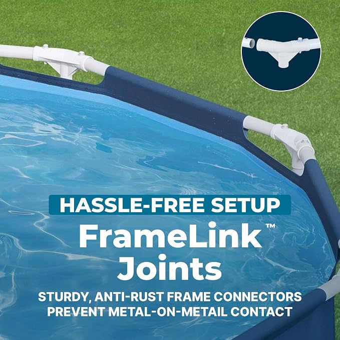 Bestway Steel Pro 10' x 30" Above Ground Swimming Pool Set with Pump | Durable Round Metal Frame Outdoor Backyard Pool, Puncture-Resistant Liner - Type I Filter Cartridge Included, Blue