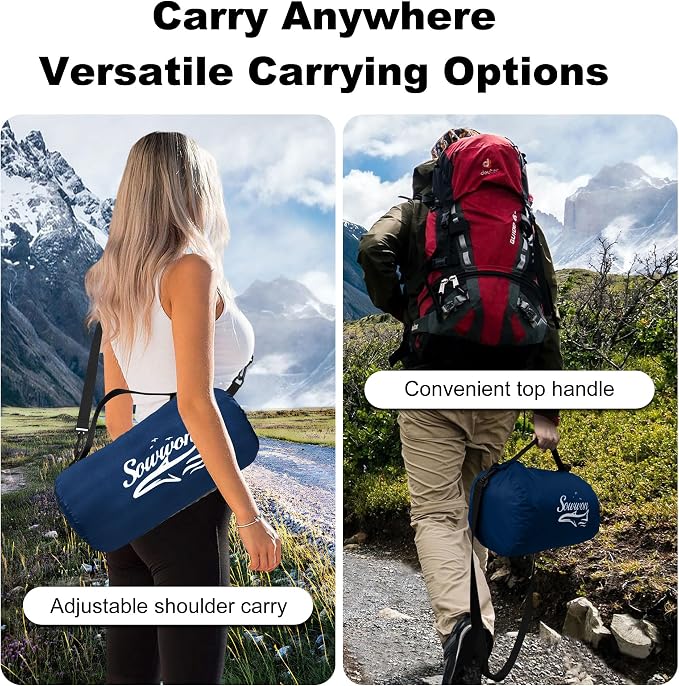 Waterproof Outdoor Blanket 92"x60" Large Quilted Fleece 300GSM Navy | Stadium Blankets for Camping, Packable, Windproof Emergency Throw for Grass Picnic Hiking Road Trip, Machine Washable