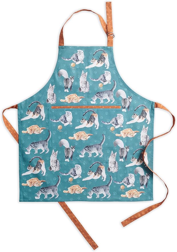 Maison d' Hermine Aprons for women with Pocket 100% Cotton (27.50"x31.50") | Adjustable Neck Strap & long ties Apron Men Chef Wedding Cooking Gardening Server Maid