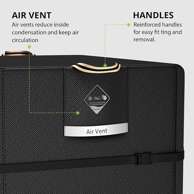 QH.HOME Waterproof Generator Cover 32x24x24 inch ,900D Heavy Duty Oxford with Secure Windproof Buckle- for Most Generators 5000-10000 Watt, Black