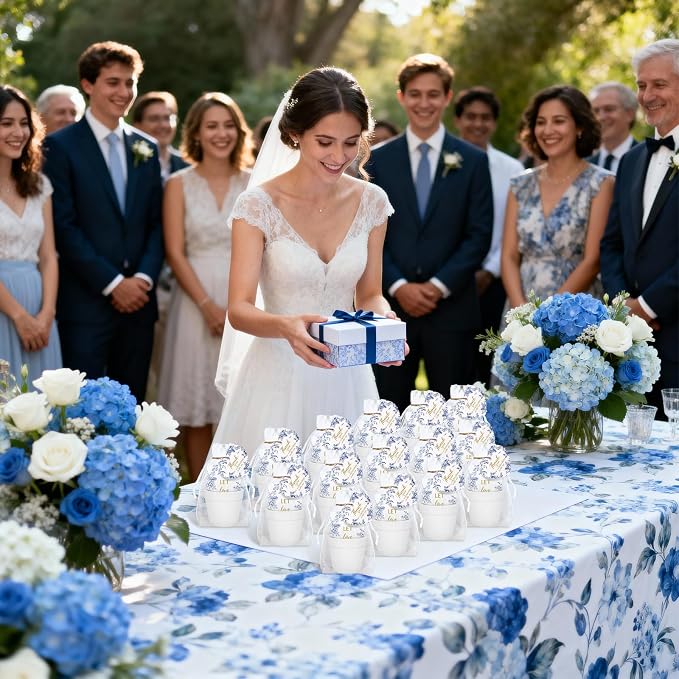 Ctosree 50 Sets Something Blue Bridal Shower Favors Let Love Grow Seed Packets Wedding Party Supplies Include Seed Packets Flowerpot Cards and Organza Bags Something Blue Bridal Shower Party Supplies