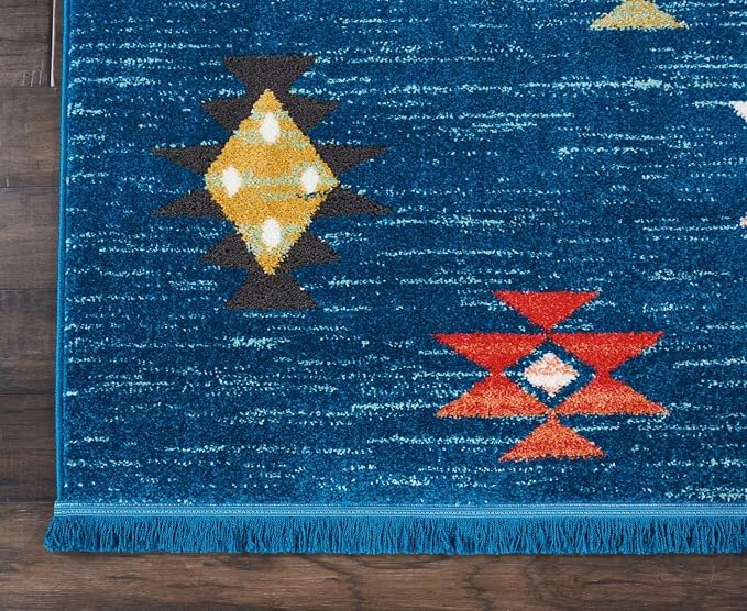 Nourison Tribal Decor 9'3" X 13' Rectangle Area Rugs in Blue 099446403506