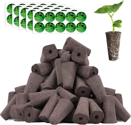 Haligo 100pcs Square Pods for Hydroponics Growing System, 50pcs Square Grow Sponges with 50pcs Pods Labels, Supplies Replacement, Compatible with IDOO, QYO, LYKO