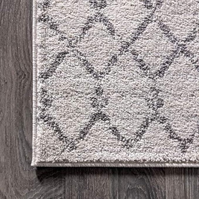 JONATHAN Y Boho Vintage Diamond Cream/Gray Runner Rug 2X8 ft, Moroccan Hype for Living Room, Bedroom, Kitchen, Office, Easy-Cleaning, High Traffic, Pet-Friendly, Non-Shedding (MOH101B-28)