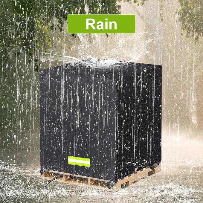 Pallet Cover Tarp Waterproof, Pallet Covers Heavy Duty Waterproof bulk Pallet Covers 48 x 48 x 60'' Outdoor Pallets Tarps Bulk Box Cover 48 x 48 x 60'' Custom Black Fits Wood Patio Furniture