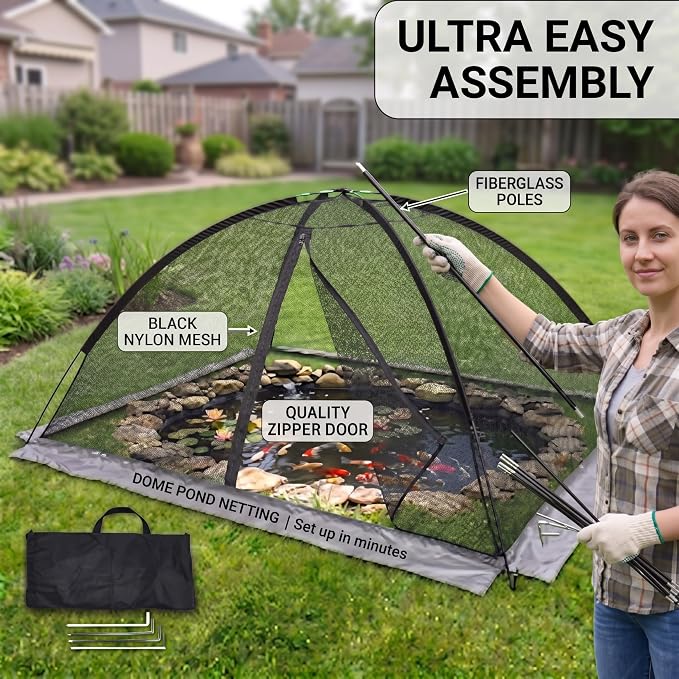 PGL Pond Cover Net Garden Dome Netting - Outdoor Protecting Tent for Fish Koi 5×7FT