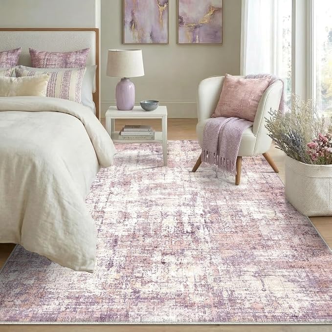 6x9 Area Rugs Washable Modern Abstract Living Room Bedroom Rug | Non Slip Soft Carpets Coastal Indoor Floor Stain Resistant Carpet for Bedroom Dining Room Farmhouse Nursery Home Office