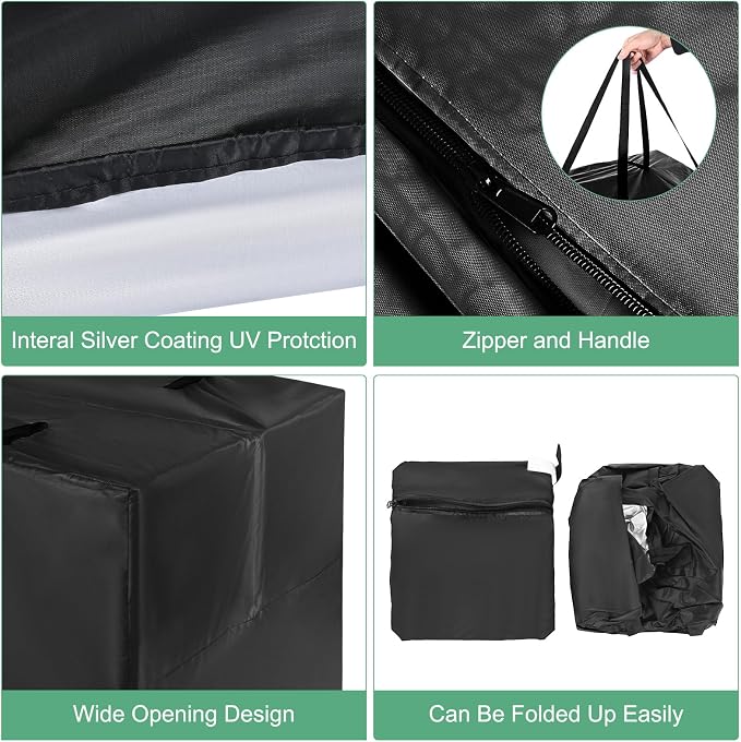 M METERXITY Outdoor Patio Cushion Storage Bags, 32" x 32" x 24" (L x W x H) Furniture Cushion Storage, Garden Furniture Cushion Carrying Bags for Storage Items [Black]