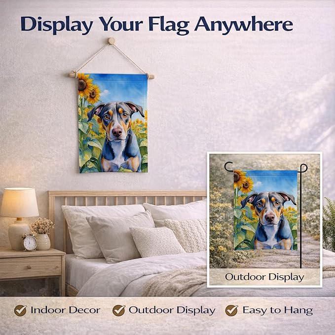 Caroline's Treasures DAC6046GF Catahoula in Sunflowers Garden Flag Mailbox Flag Decorative Yard Flag Banner Outside Patio Artwork Yard Flower Beds, Garden Size, Multicolor