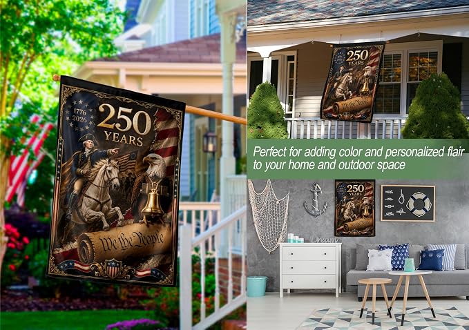 250 Years Of Freedom Flag, American Flag With Eagle, We The People Banner, Garden Flags For Outside, Two-sided Print, 250th Anniversary Patriotic Design, 250th Anniversary Usa Commemorative Flags 2 (30x40 Inch)