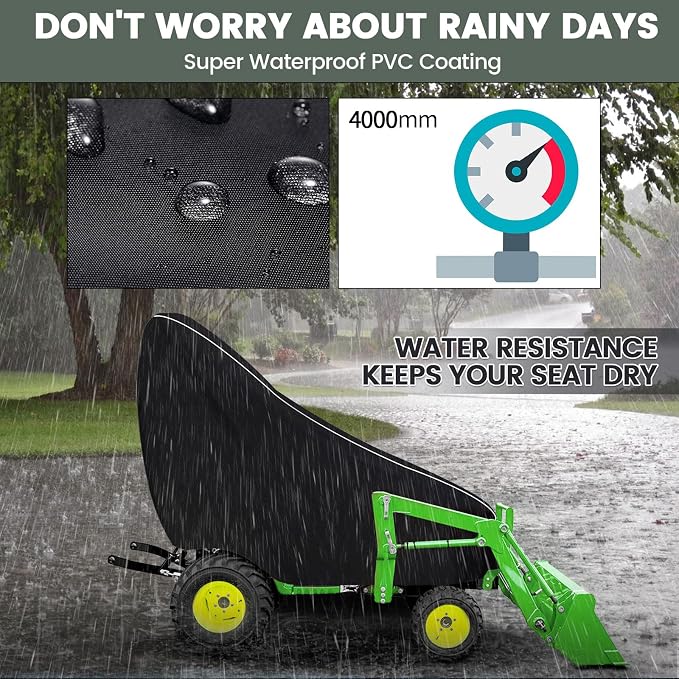 Waterproof Compact Utility Tractors Cover Replace for John Deere 1,2,3 Series 1025R 2320 2520 2720 3320 3520, Kubota, 600D Oxford Cloth Tractors Cover for Snow Rain Dust Protection