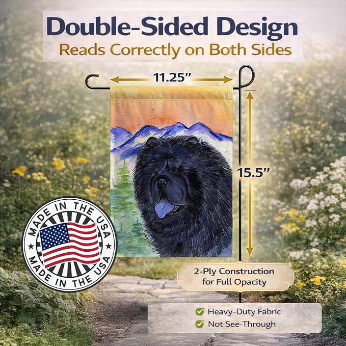 Caroline's Treasures SS8191GF Chow Chow Garden Flag Mailbox Flag Decorative Yard Flag Banner Outside Patio Artwork Yard Flower Beds, Garden Size, Multicolor