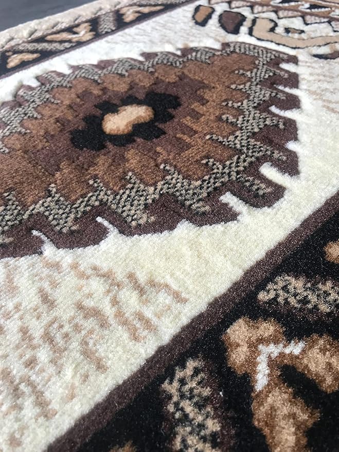 YHSF South West Native American Area Tribal Rug - Ivory, 2 ' x 3 ' 4 " | Easy-Clean, Soft & Durable Tribal Rug for Living Room, Bedroom, Kitchen & More - Stain-Proof Runner for Home Decor