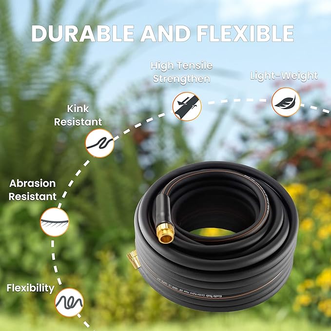 Giraffe Tools Leader Hose 10ft x 5/8", Short Water Hose Heavy Duty, Lightweight, Flexible Hybrid Hose, Female to Female Fittings