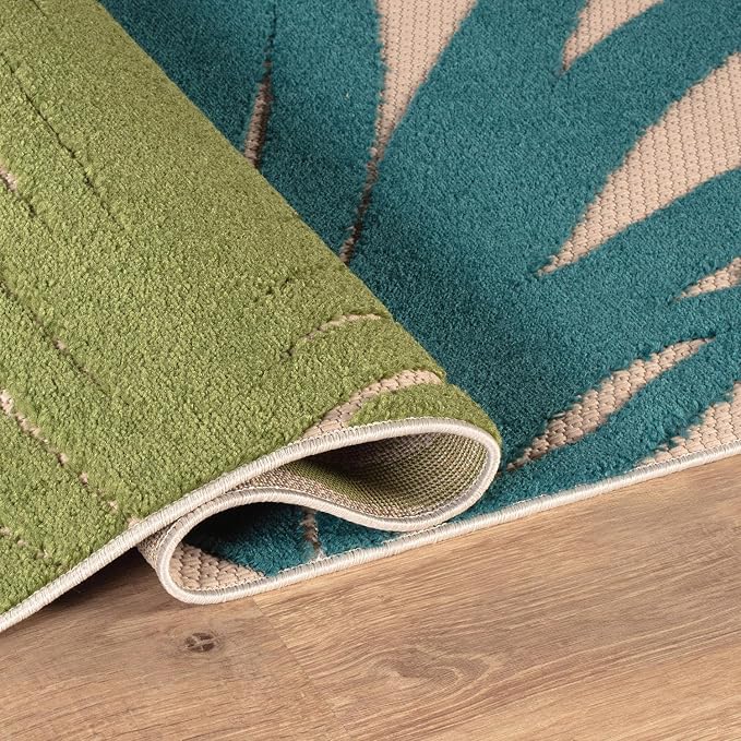 Rugshop Multi Lucca Contemporary Floral Indoor/Outdoor Runner Rug Durable Polypropylene, Weather Resistant, Easy Maintenance, Perfect for Patio, Backyard, Deck and Outdoor Lounge 2'7" x 10'