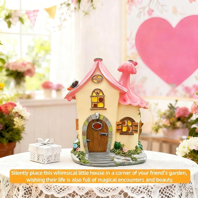 Fairy Garden Houses, Fairy Houses,Fairy Houses for Outside,Fairy Garden Houses Outdoor,Solar Fairy Garden,gnome House,Fairy Garden,Fairy Garden Accessories, for Women Gift/Teenage Gift
