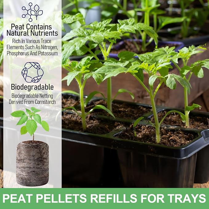 Legigo 100 Pcs 50mm Seed Starter Peat Pellets for Seedlings- Compressed Seed Starter Pods Seed Starting Pellets Plugs Soil Peat Pods for Starting Seeds, Garden Planting Herb Flower Vegetables