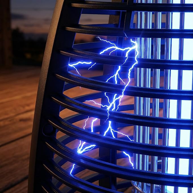 Electric Bug Zapper Outdoor, 4200V Mosquito Zapper with 20W UV Light, Plug-in Insect Killer with Removable Tray, Hanging Fly Trap for Patio, Porch, Backyard, Garage and Indoor Use