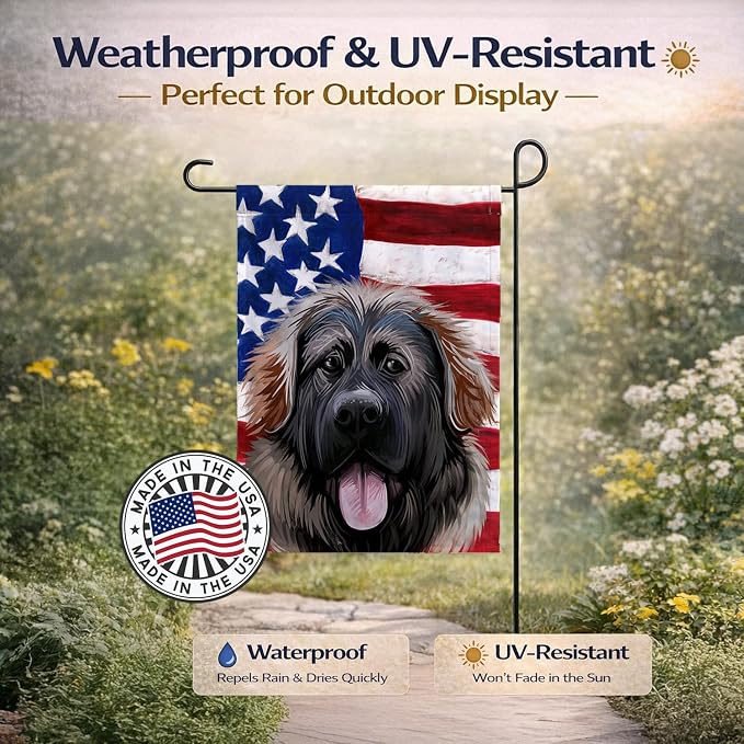 Caroline's Treasures CK6532GF Georgian Shepherd Dog American Flag Garden Flag Mailbox Flag Decorative Yard Flag Banner Outside Patio Artwork Yard Flower Beds, Garden Size, Multicolor