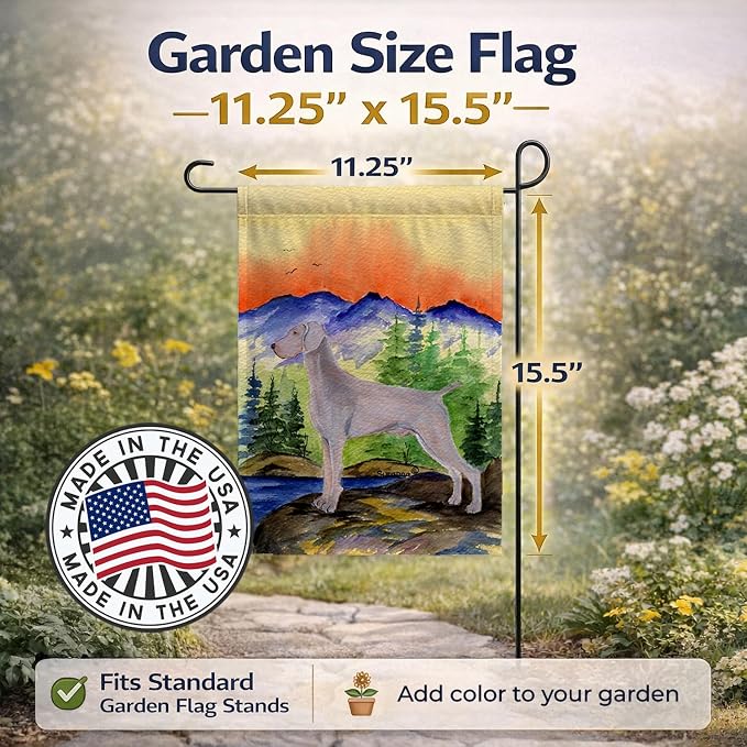 Caroline's Treasures SS8267GF Weimaraner Garden Flag Mailbox Flag Decorative Yard Flag Banner Outside Patio Artwork Yard Flower Beds, Garden Size, Multicolor