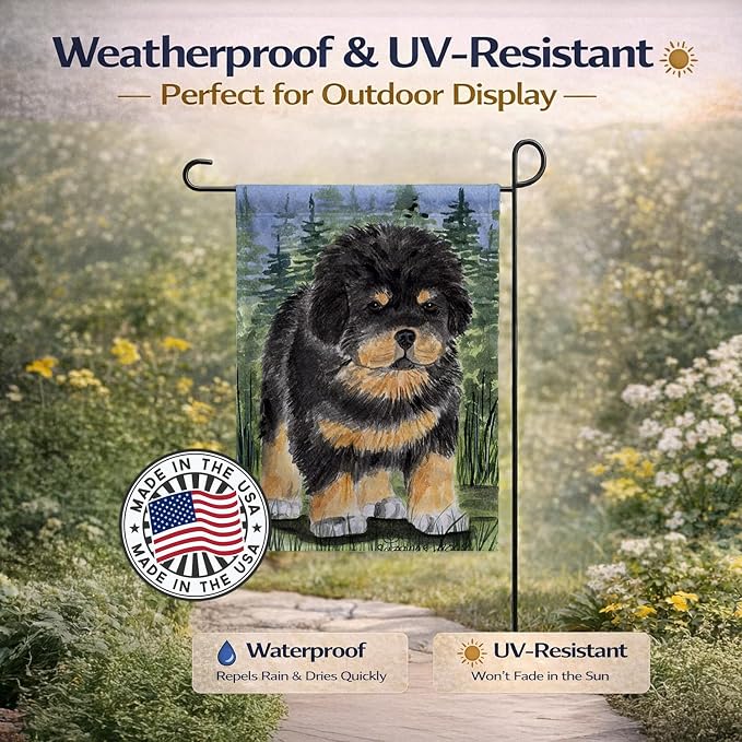 Caroline's Treasures SS8031GF Tibetan Mastiff Garden Flag Mailbox Flag Decorative Yard Flag Banner Outside Patio Artwork Yard Flower Beds, Garden Size, Multicolor