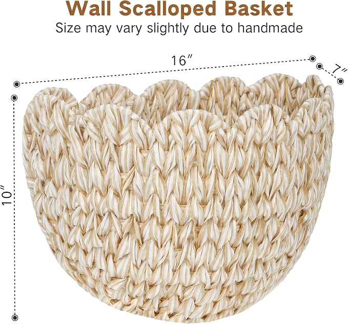iEGrow Plastic wall Basket, Scalloped Hanging Baskets Plastic, Hanging Baskets for Organizing and Decor, Woven Storage Baskets for Door Mounted Entryway Flower Mail Plant Nursery | Woven Storage Design, Door Mounted, For Organizing and Decor, Entryway ...