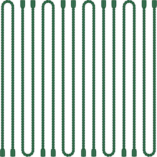 8PCS 18-Inch Silicone Cable Ties, Bendable Rubber Twist Ties, Reusable Twist Ties for Cords, gear ties for Organizing, Bundling (Pine green)