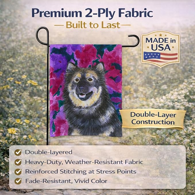 Caroline's Treasures SS1063GF Finnish Lapphund Garden Flag Mailbox Flag Decorative Yard Flag Banner Outside Patio Artwork Yard Flower Beds, Garden Size, Multicolor