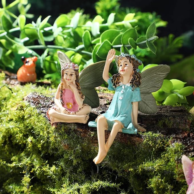 Roowest 16 Pcs Garden Accessories Miniatures Fairies Kit Resin Hedgehogs Cute Tiny Mushroom Miniature Figurines Mini Garden Micro Landscape Ornaments for Lawn Yard Home Outdoor Decorations