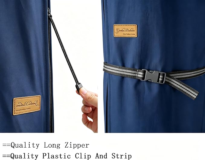 Patio Umbrella Cover with Rod for 7 to 11 Ft Umbrellas & 15 Ft Double-Sided Umbrellas, Protective Waterproof Cover with Zipper, Dark Blue