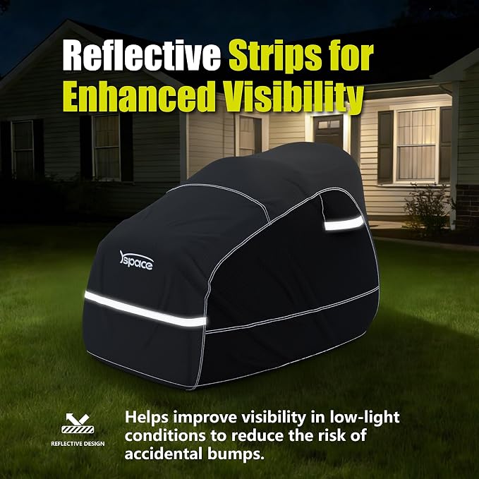 YSPACE Riding Lawn Mower Cover, Heavy Duty 600D Waterproof Lawn Tractor Cover, Fits Up to 54" Deck with Windproof Strap & Storage Bag for John Deere, EGO, Toro, Craftsman, Husqvarna, Honda and More
