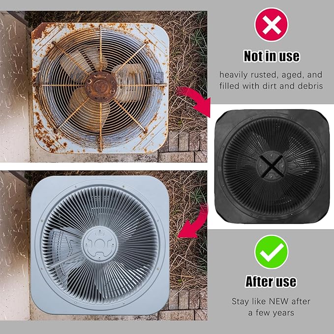 Air Conditioner Covers for Outside, Mesh AC Covers for Outdoor Units, Universal Air Conditioning Cover，One 26in AC Cover and One Support