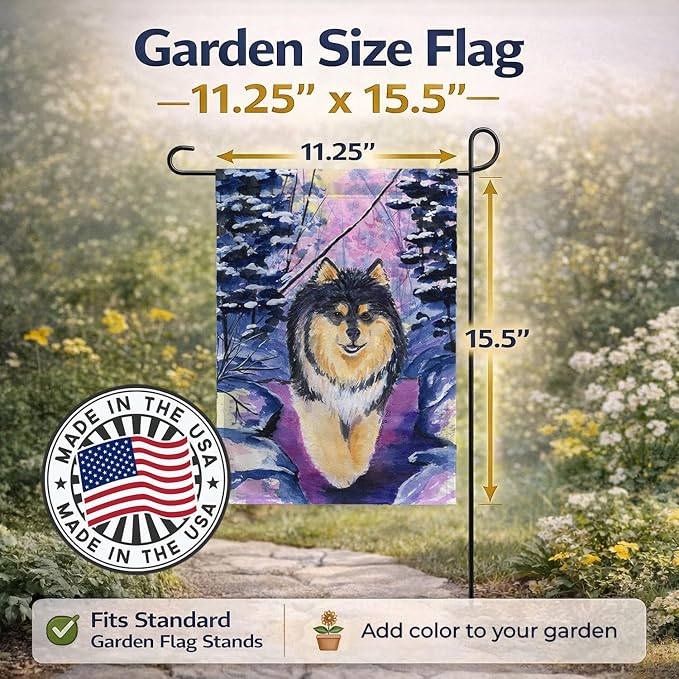 Caroline's Treasures SS1054GF Finnish Lapphund Garden Flag Mailbox Flag Decorative Yard Flag Banner Outside Patio Artwork Yard Flower Beds, Garden Size, Multicolor