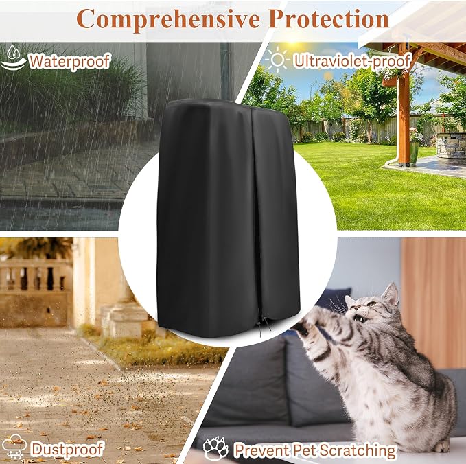 Cover for Speediance Home Gym Equipment, Waterproof Smart Home Gym System Cover, Strength Training Fitness Equipment Protector for Home Workout Cable Machine - 28"L×15"W×71"H, Black