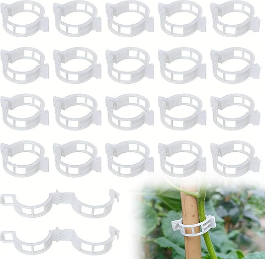 300 PCS Secured Plastic Plant Clip, New Reusable Plant Support Clips Plastic Clips Tomato Clips for Securing Plants for Climbing Plants, Grape, Vegetable Stems (300, White)