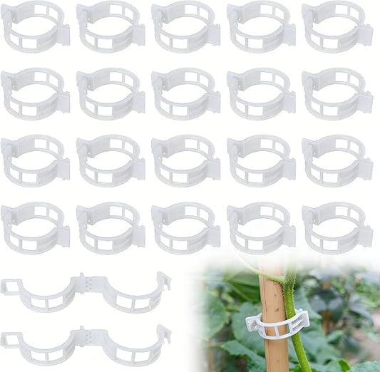 300 PCS Secured Plastic Plant Clip, New Reusable Plant Support Clips Plastic Clips Tomato Clips for Securing Plants for Climbing Plants, Grape, Vegetable Stems (50, White)