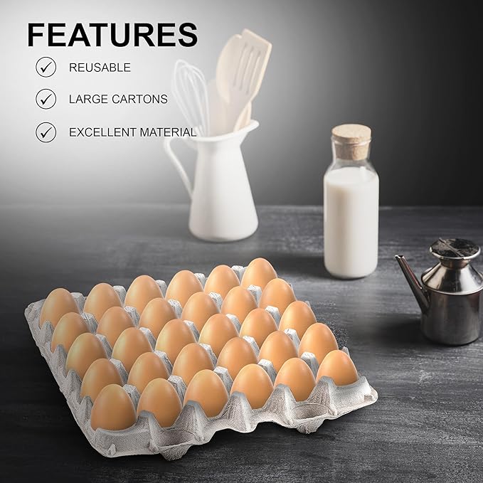MT Products Egg Crates/Cartons Bulk Holds 30 Eggs - Pulp Fiber Material for Chicken Farm - Case of 140