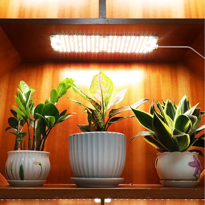 6Pack Panel Grow Lights for Indoor Plants, Seed Starting, Vegetables with 4/8/12/16/20 Hr Timer, 40W Full Spectrum LED Plant Growing Lamps for Cabinet/Shelves/Greenhouse, Plug-and-Play, Connect Freely