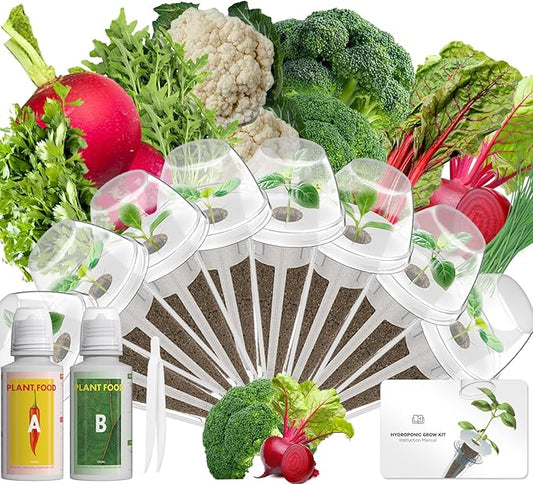 Vegetables Seed Pod Kit Compatible with idoo,Ahopegarden,Gardencube with Radish,Ruby Queen Beet,Cauliflower,Celery,Onion,Broccoli,Swiss Chard,Arugula-Suitable for Hydroponics Growing System(8-Pod)