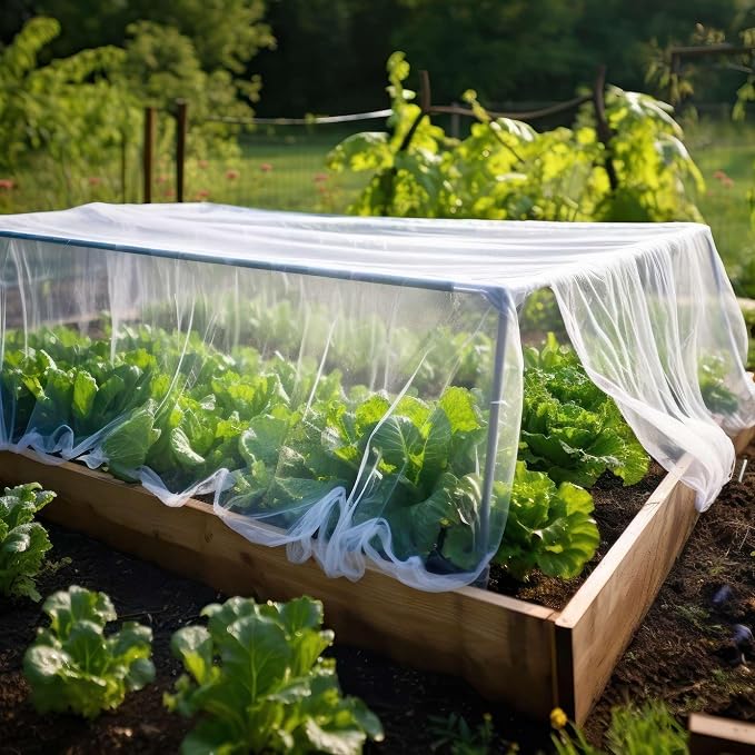 Garden Netting for Bird, Insect and Bug Cover 10x20FT | Multiple Size White Mesh Fabric Mosquito Net for Fruit & Vegetable Protection | Agricultural Strawberry, BlackBerry & Berry Plant Barrier