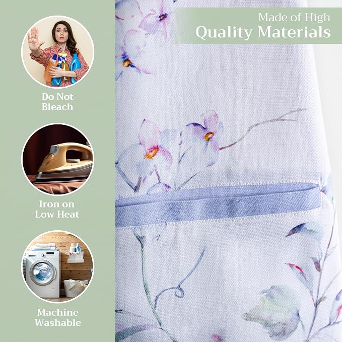 Maison d' Hermine Aprons for women with Pocket 100% Cotton (27.50"x31.50") | Adjustable Neck Strap & long ties Apron Men Chef Wedding Cooking Gardening Server Maid